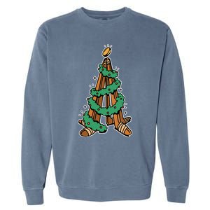 IceHockey Christmas Tree Ornats Funny Xmas Meaningful Gift Garment-Dyed Sweatshirt