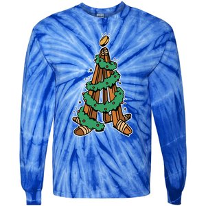 IceHockey Christmas Tree Ornats Funny Xmas Meaningful Gift Tie-Dye Long Sleeve Shirt