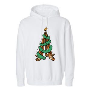 IceHockey Christmas Tree Ornats Funny Xmas Meaningful Gift Garment-Dyed Fleece Hoodie