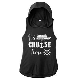 It's Cruise Time Funny Cruise Lover Ladies PosiCharge Tri-Blend Wicking Draft Hoodie Tank