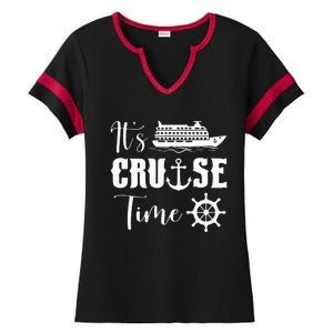 It's Cruise Time Funny Cruise Lover Ladies Halftime Notch Neck Tee