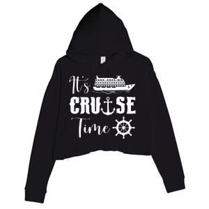 It's Cruise Time Funny Cruise Lover Crop Fleece Hoodie