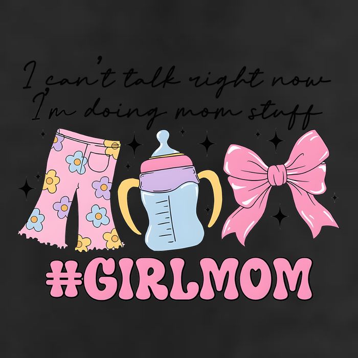 I CanT Talk Right Now Im Doing Mom Stuff Daughter Mommy 7 Panel Mesh Trucker Snapback Hat