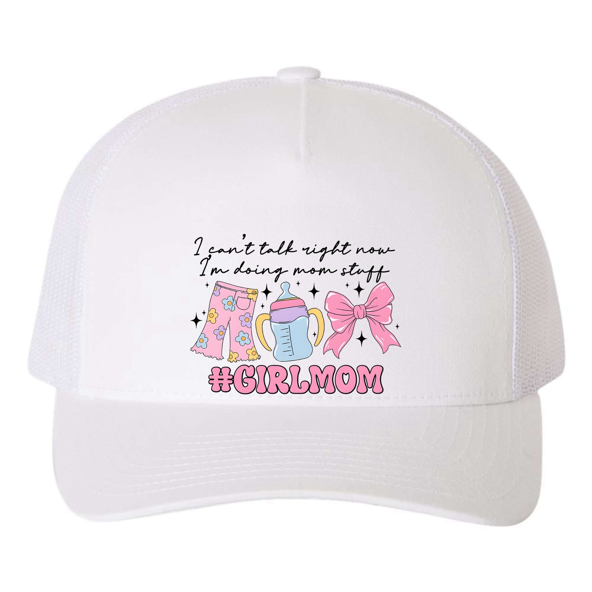 I CanT Talk Right Now Im Doing Mom Stuff Daughter Mommy Yupoong Adult 5-Panel Trucker Hat