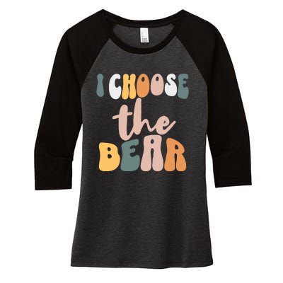 I Choose The Bear Women's Tri-Blend 3/4-Sleeve Raglan Shirt