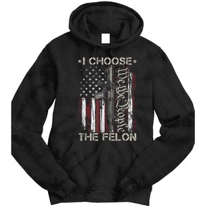 I Choose The Felon Funny Trump 2024 Voting Convicted Felon Tie Dye Hoodie