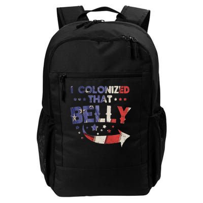 I Colonized That Belly 4th Of July Pregnancy Dad Matching Daily Commute Backpack