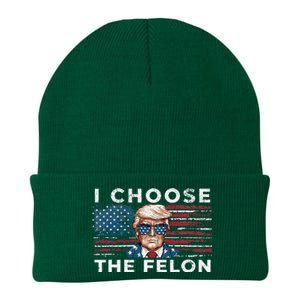 I Choose The Felon Funny Trump 2024 Republican Patriot Knit Cap Winter Beanie