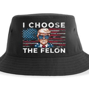 I Choose The Felon Funny Trump 2024 Republican Patriot Sustainable Bucket Hat