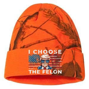 I Choose The Felon Funny Trump 2024 Republican Patriot Kati Licensed 12" Camo Beanie