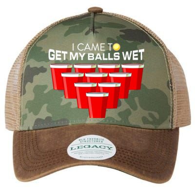 I Came To Get My Balls Wet Funny Beer Pong Lover Funny Gift Legacy Tie Dye Trucker Hat