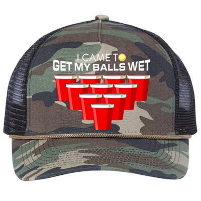 I Came To Get My Balls Wet Funny Beer Pong Lover Funny Gift Retro Rope Trucker Hat Cap