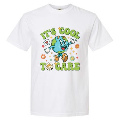 ItS Cool To Care Earth Day 2024 Retro Groovy Teacher Garment-Dyed Heavyweight T-Shirt