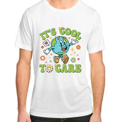 ItS Cool To Care Earth Day 2024 Retro Groovy Teacher Adult ChromaSoft Performance T-Shirt