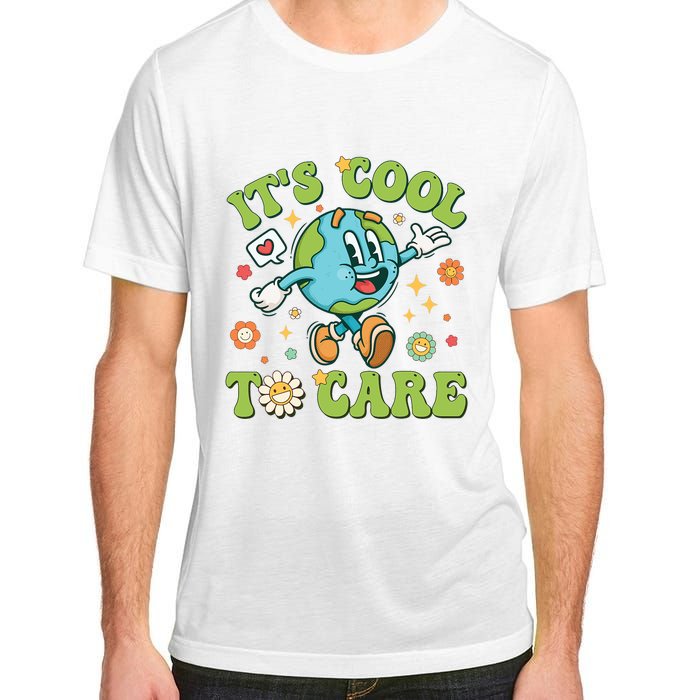 ItS Cool To Care Earth Day 2024 Retro Groovy Teacher Adult ChromaSoft Performance T-Shirt