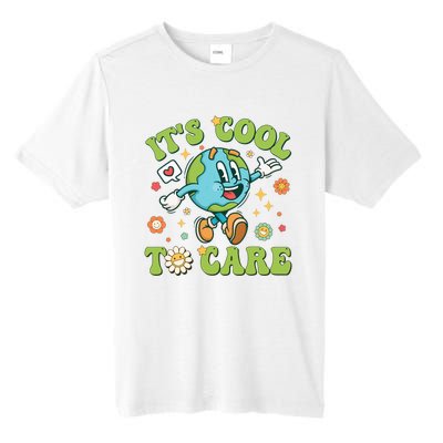 ItS Cool To Care Earth Day 2024 Retro Groovy Teacher Tall Fusion ChromaSoft Performance T-Shirt