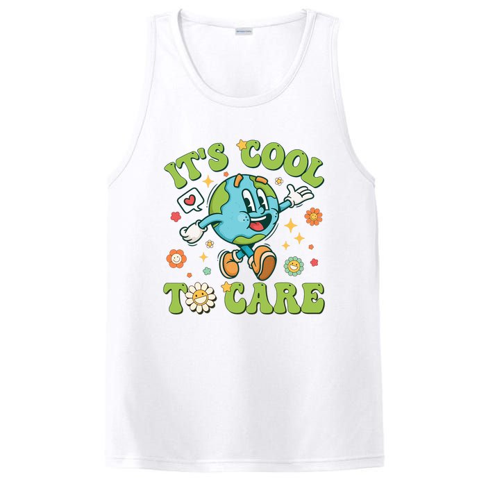 ItS Cool To Care Earth Day 2024 Retro Groovy Teacher PosiCharge Competitor Tank