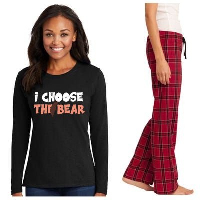 I Choose The Bear Women's Long Sleeve Flannel Pajama Set 