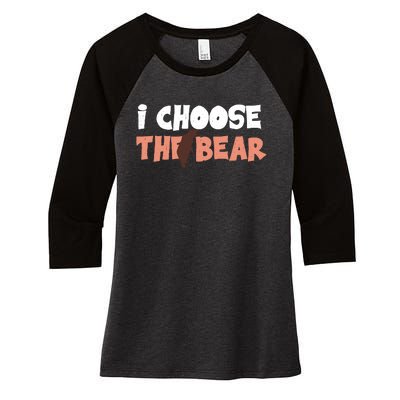 I Choose The Bear Women's Tri-Blend 3/4-Sleeve Raglan Shirt