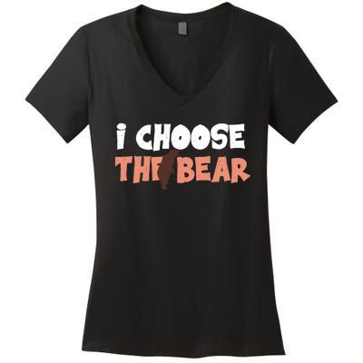 I Choose The Bear Women's V-Neck T-Shirt