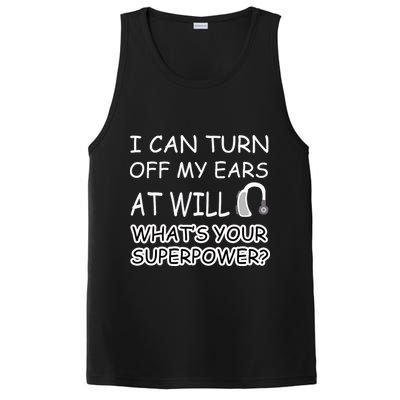 I Can Turn Off Ears Impaired Hard Of Hearing Deaf Funny Gift PosiCharge Competitor Tank