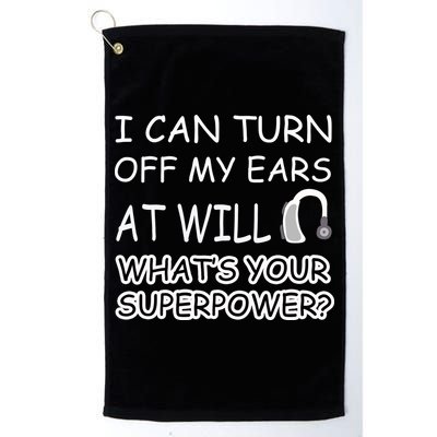 I Can Turn Off Ears Impaired Hard Of Hearing Deaf Funny Gift Golf Towel