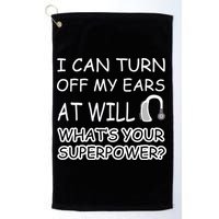 I Can Turn Off Ears Impaired Hard Of Hearing Deaf Funny Gift Golf Towel