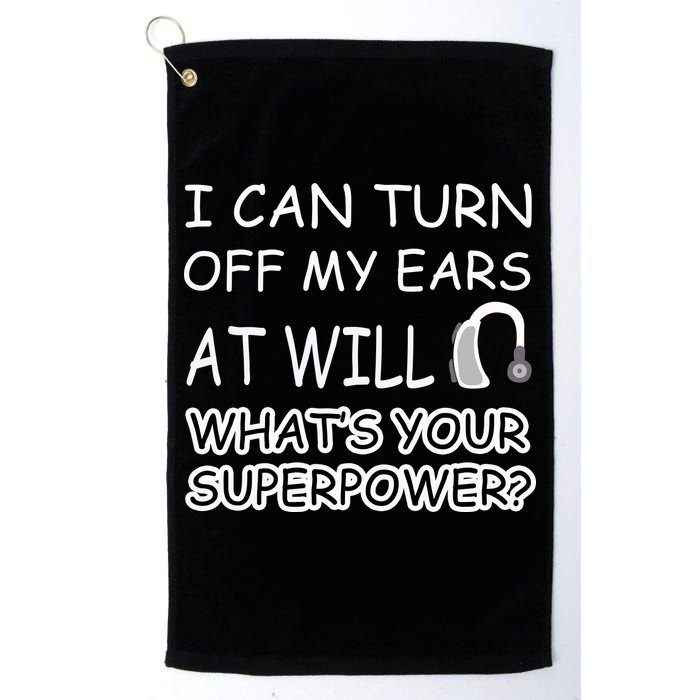 I Can Turn Off Ears Impaired Hard Of Hearing Deaf Funny Gift Golf Towel