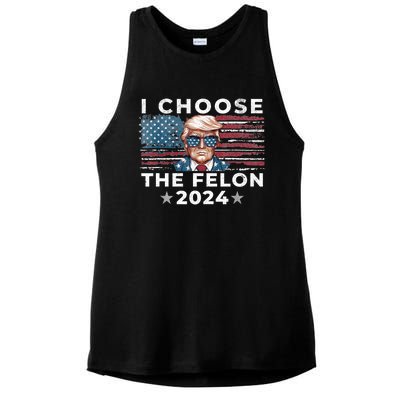 I Choose The Felon 2024 Funny Republican Patriot Ladies PosiCharge Tri-Blend Wicking Tank