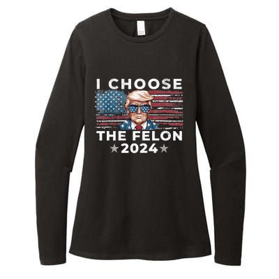 I Choose The Felon 2024 Funny Republican Patriot Womens CVC Long Sleeve Shirt