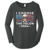 I Choose The Felon 2024 Funny Republican Patriot Women's Perfect Tri Tunic Long Sleeve Shirt