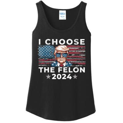 I Choose The Felon 2024 Funny Republican Patriot Ladies Essential Tank