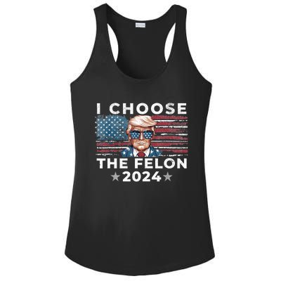 I Choose The Felon 2024 Funny Republican Patriot Ladies PosiCharge Competitor Racerback Tank