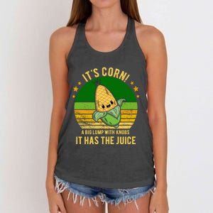 Its Corn Tiktok Song Shirt It’s Corn It Has The Juice Women's Knotted Racerback Tank