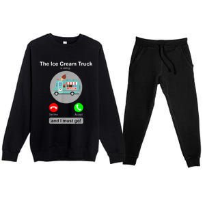 Ice Cream Truck Funny Ice Cream Truck Lover Gift Premium Crewneck Sweatsuit Set