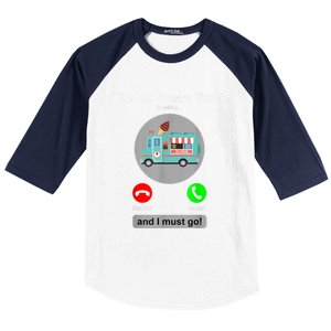 Ice Cream Truck Funny Ice Cream Truck Lover Gift Baseball Sleeve Shirt