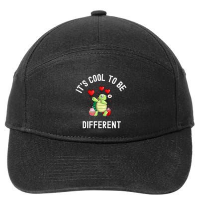 ItS Cool To Be Different Autism Awareness Dabbing Turtle Gift 7-Panel Snapback Hat