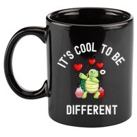 ItS Cool To Be Different Autism Awareness Dabbing Turtle Gift 11oz C Handle Ceramic Mug