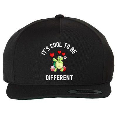 ItS Cool To Be Different Autism Awareness Dabbing Turtle Gift Wool Snapback Cap