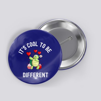 ItS Cool To Be Different Autism Awareness Dabbing Turtle Gift Button