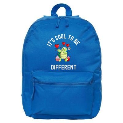ItS Cool To Be Different Autism Awareness Dabbing Turtle Gift 16 in Basic Backpack