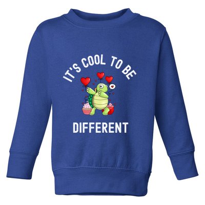 ItS Cool To Be Different Autism Awareness Dabbing Turtle Gift Toddler Sweatshirt