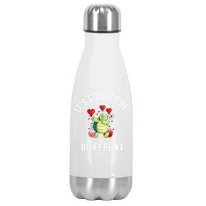 ItS Cool To Be Different Autism Awareness Dabbing Turtle Gift Stainless Steel Insulated Water Bottle