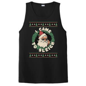 I Came To Sleigh Funny Christmas Ugly Sweater Retro Santa PosiCharge Competitor Tank