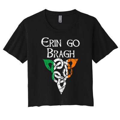 Ireland Celtic Trinity Knot Triquetra Irish Erin Go Bragh Women's Crop Top Tee