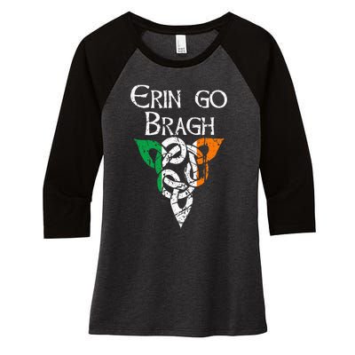 Ireland Celtic Trinity Knot Triquetra Irish Erin Go Bragh Women's Tri-Blend 3/4-Sleeve Raglan Shirt