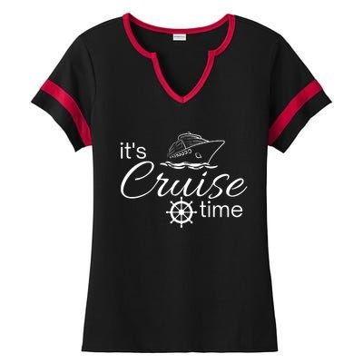 It’S Cruise Time Cruise Vacation Ladies Halftime Notch Neck Tee