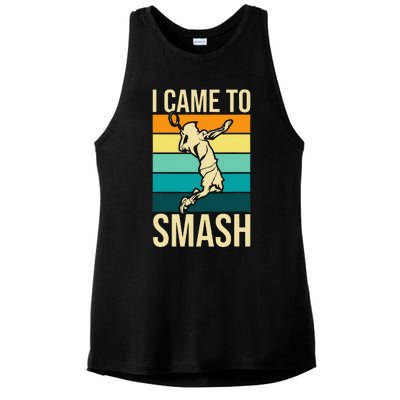 I Came To Smash Badminton Player Lover Birdie Shuttlecock Ladies PosiCharge Tri-Blend Wicking Tank