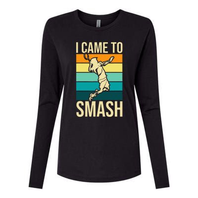 I Came To Smash Badminton Player Lover Birdie Shuttlecock Womens Cotton Relaxed Long Sleeve T-Shirt