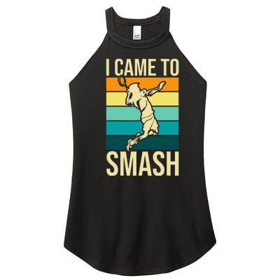 I Came To Smash Badminton Player Lover Birdie Shuttlecock Women’s Perfect Tri Rocker Tank